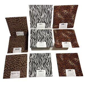 Animal Print Fat Quarter Fabric Bundle 18"x21" Cotton Leopard Zebra Set of 9